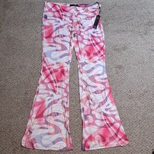 NWT FINESSE size large wearable art UNIQUE flare pants